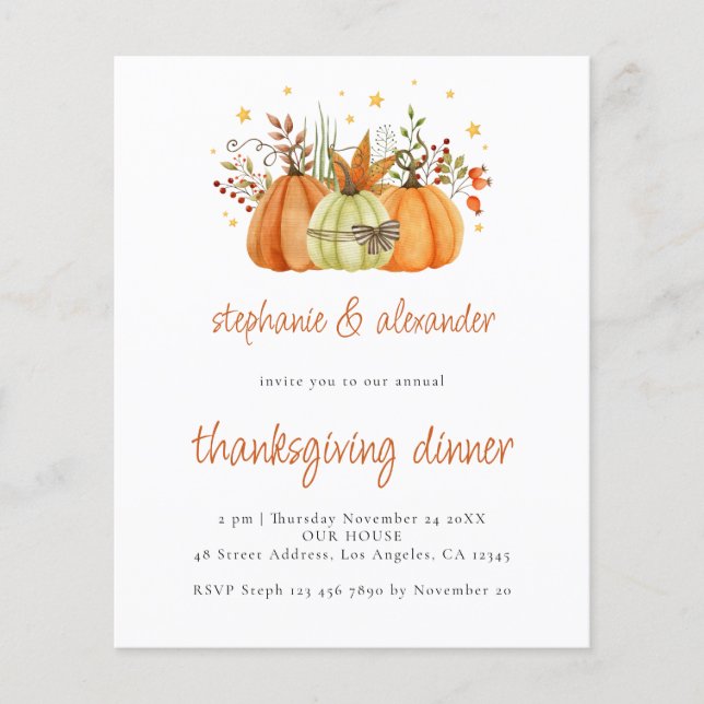 PAPPER Dinner för Thanksgiving av Terracotta Flygblad (Framsidan)