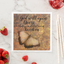 Papper Dinner Napkin Gud Öppnar Religiösan Dörrar