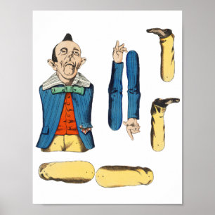 papper docka för konstig poster