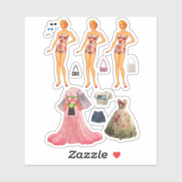 Papper docka klistermärken