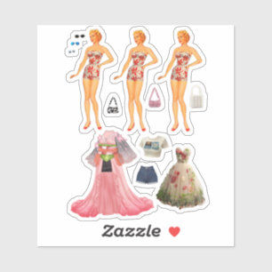 Papper docka klistermärken