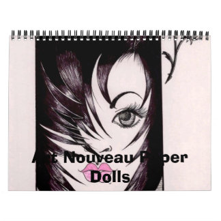 Papper dockakalender för art nouveau kalender
