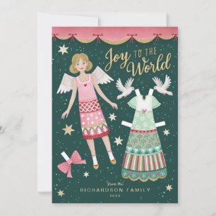 Papper Doll för julängel Julkort