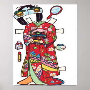 Papper doll, Kimono utskuren Poster