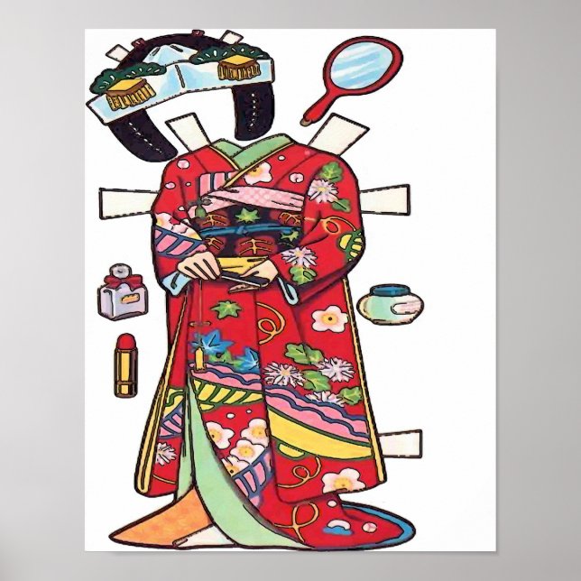 Papper doll, Kimono utskuren Poster (Framsidan)