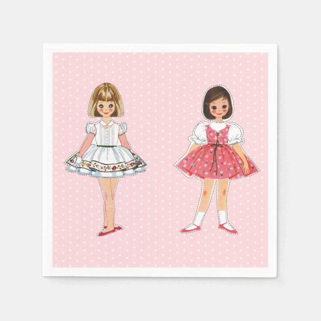 Papper Doll Party Napkins Pappersservett (Framsidan)