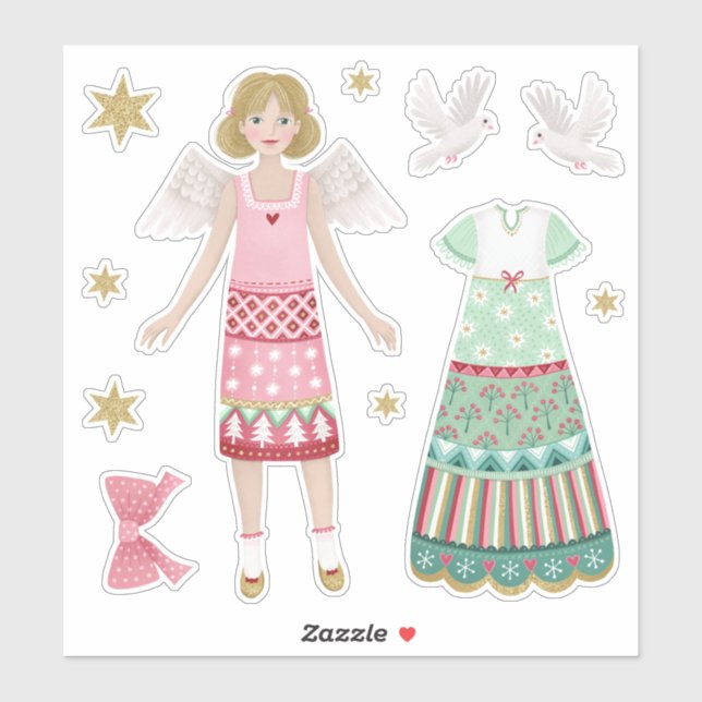 Papper Doll Sticker Lakan Klistermärken (Ark)