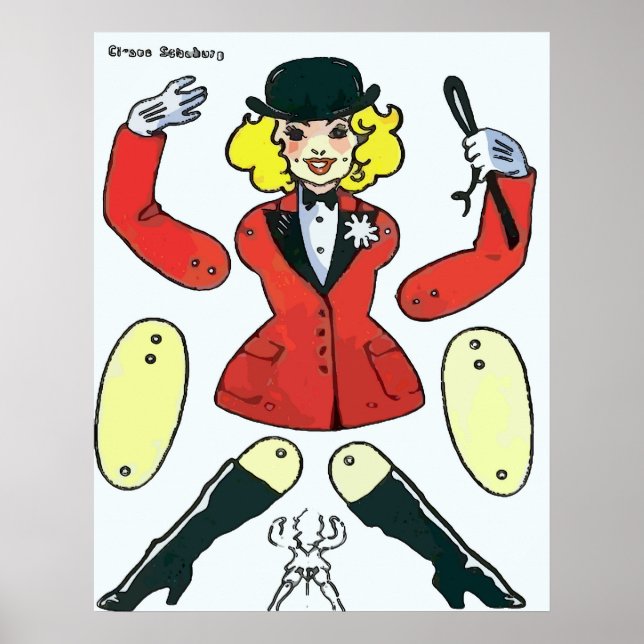 Papper doll, Woman Equestrian Rider Poster (Framsidan)