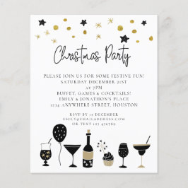 PAPPER | Drinks Black Guld jul Party Inbjudan Flygblad