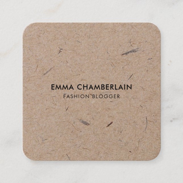 Papper Eco, , modern, Rustic Kraft Fyrkantigt Visitkort (Framsida)