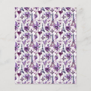 Papper Eiffel Torn & Vin Watercolor Scrapbook