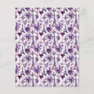 Papper Eiffel Torn & Vin Watercolor Scrapbook