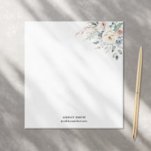 Papper elegant för monogram Blommigt Stationery