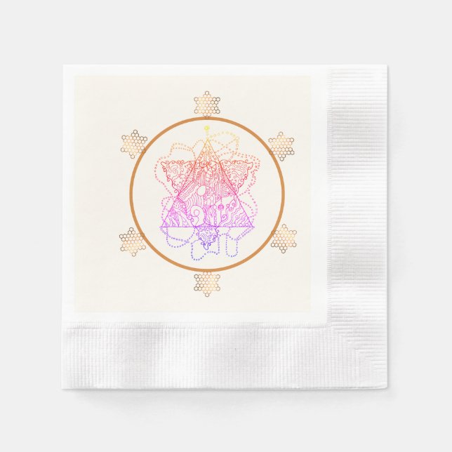 Papper elegant och färgstark judisk stjärna pappersservett (Framsidan)