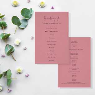 PAPPER Elegant Text Dusty Ro Bröllopsprogram