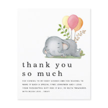 PAPPER Elephant Rosa Girl Baby Shower Tack