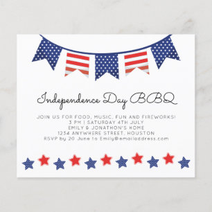 PAPPER Enkelt stenbrott Bunting 4 juli BBQ Inbju Flygblad