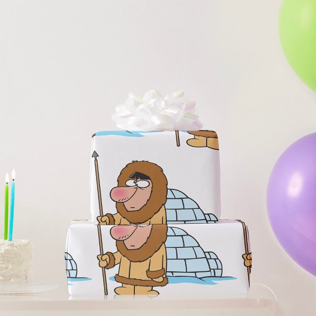 Papper eskimo- och igloo-svällning presentpapper (Skapare uppladdad)