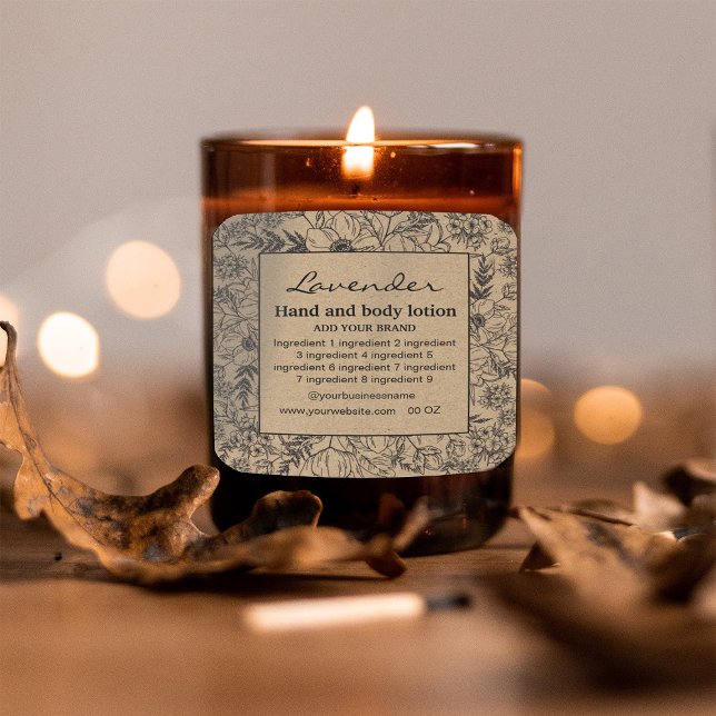 Papper etikett för dekorativ Blommigt ram Kraft (Skapare uppladdad)