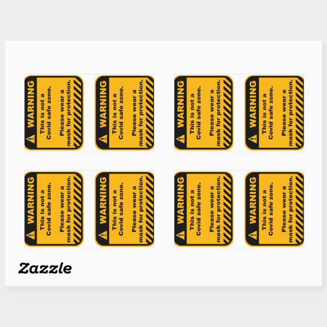 Papper etikett för varningsområdet (Ark)