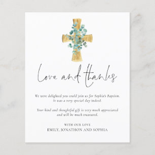 PAPPER Eucalyptus Kor Script Baptism Tack Flygblad