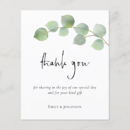 PAPPER | Eucalyptus Löv Script Photo Tack Flygblad