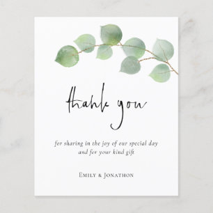 PAPPER Eucalyptus Löv Script Photo Tack Flygblad