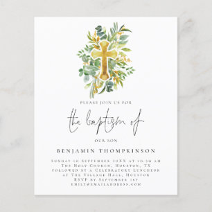 PAPPER eukalyptus Kor Baptism Teal Inbjudan Flygblad
