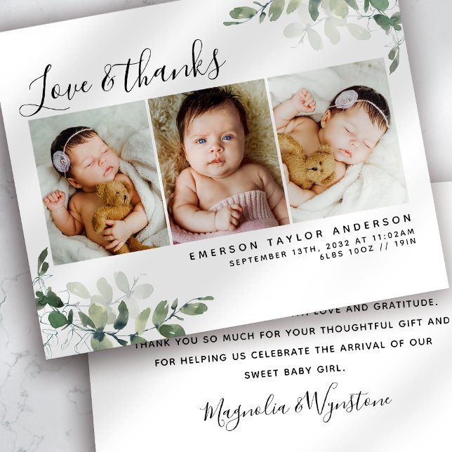 PAPPER eukalyptus Photo Baby Tack Flygblad (Skapare uppladdad)