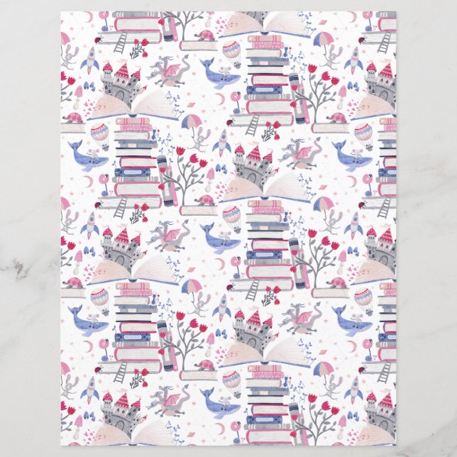 Papper Fairytale Bok Castle White Scrapbook (Framsida)