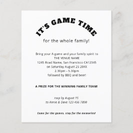 PAPPER Family Games Day Slogan Black White Flygblad