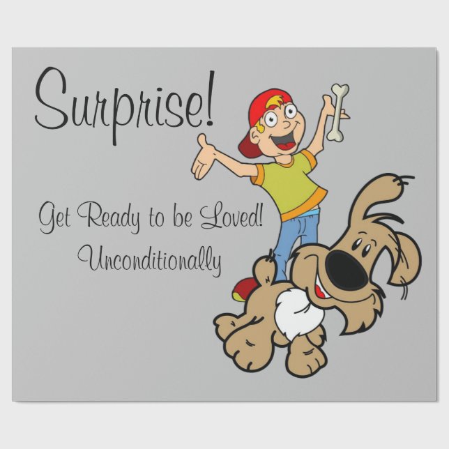 Papper, fantastisk Hund Presentpapper (Platt)