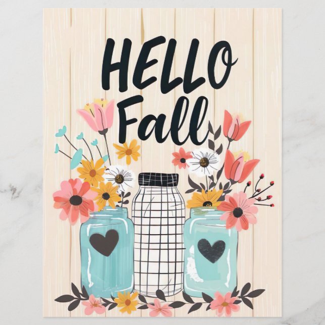 papper färglös fallblomma mönster (Framsida)