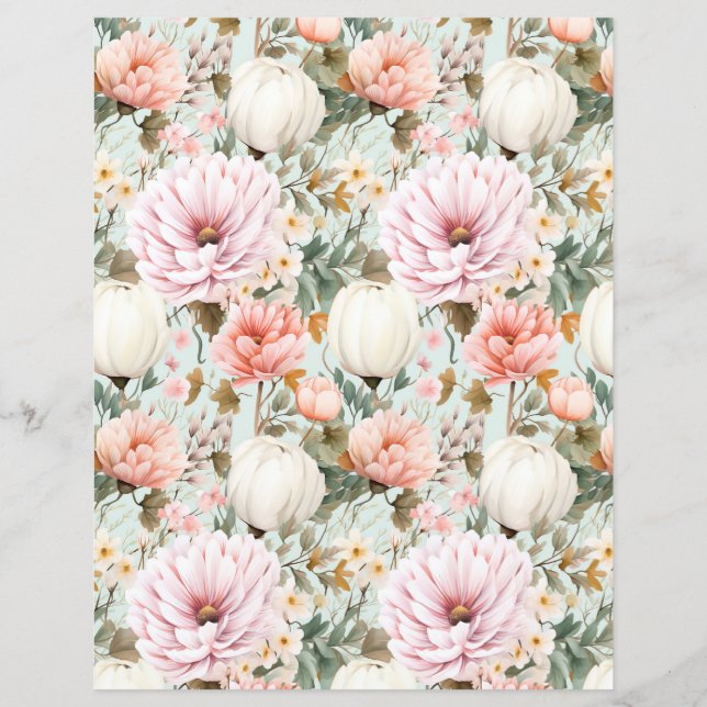 papper färglös fallblomma mönster (Framsida)