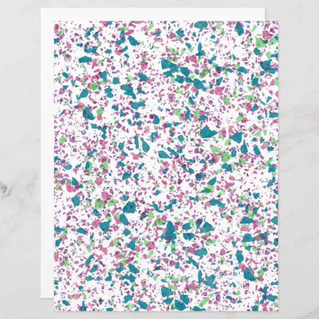 Papper färglös Funky Terrazzo Art Scrapbook (Fram/baksida)