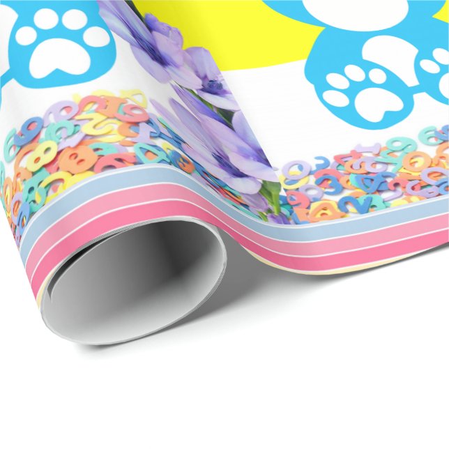 Papper färglös Nalle Rand Presentpapper (Rullad Hörn)