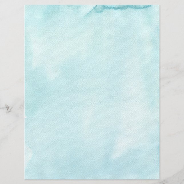 Papper färgsfärg för Aqua Blue Watercolor (Framsida)