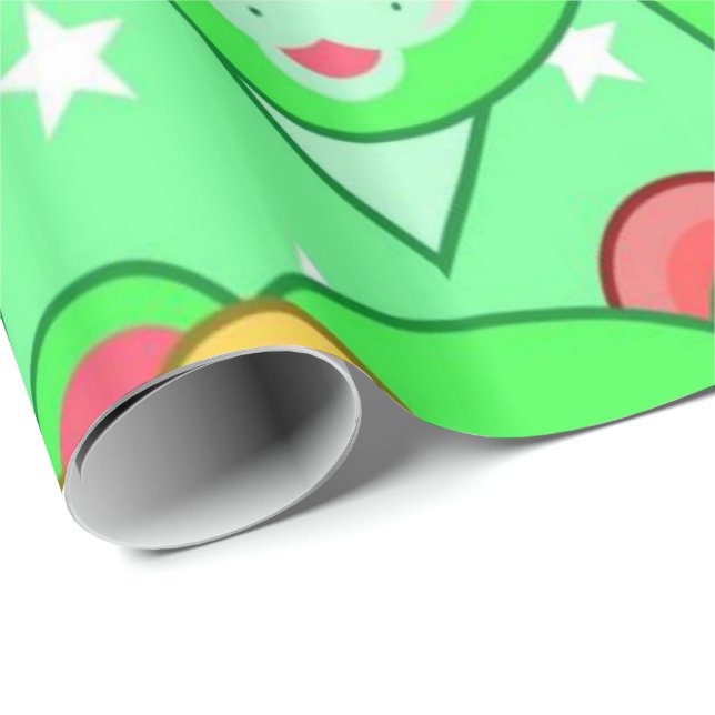 Papper färgstark Nalle för automatisk radbrytning Presentpapper (Rullad Hörn)