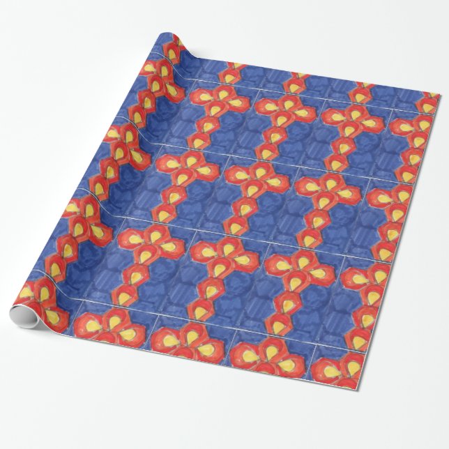 Papper figurering av kor Motif Glossy Wrapping Presentpapper (Utrullad)