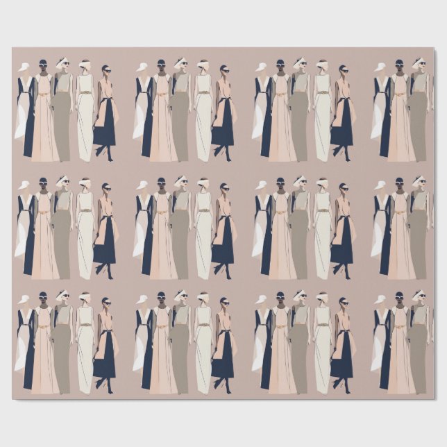 Papper figursättning för contemporary Mode Presentpapper (Platt)