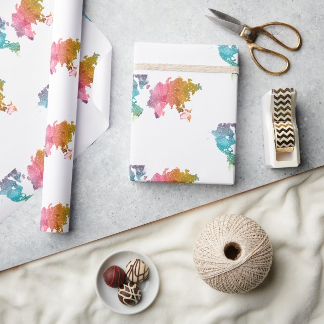 Papper figursättning för färgfull geometrisk värld presentpapper (Hantverk)