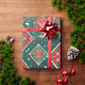 Papper figursättning för festlig geometrisk julcha presentpapper
