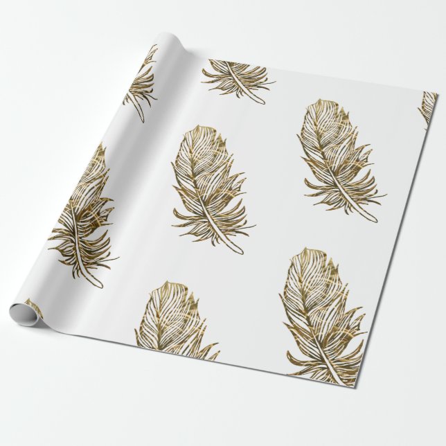 Papper figursättning för golden Feather Art Matte Presentpapper (Utrullad)