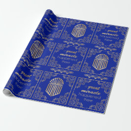 Papper figursättning för Hanukkah Dreidel Art Deco Presentpapper