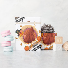 Papper figursättning för happy thanksgiving-typogr presentpapper