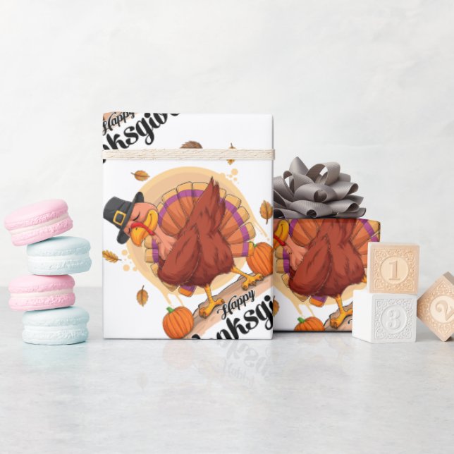 Papper figursättning för happy thanksgiving-typogr presentpapper (Baby Shower)