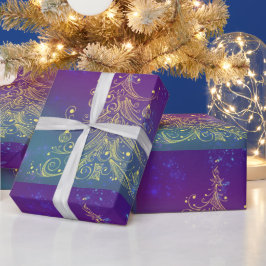 Papper figursättning för Julgran i guld Presentpapper