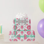 Papper figursättning för modern Blommigt i Grattis Presentpapper<br><div class="desc">Helgdag för Papper för återställande av Blommigt i Grattis på födelsedagen-Vintage som kan vara Personlig med namn eller datum för familjen.</div>