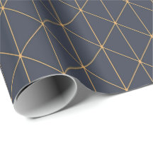 Papper figursättning - Geometric Guld och Blue Mön