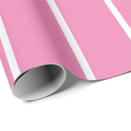 Papper figursättning - Rosa med vit Rand Presentpapper